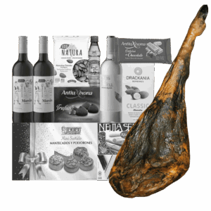 LOT 1 de navidad con productos artesanos y locales y jamon iberico