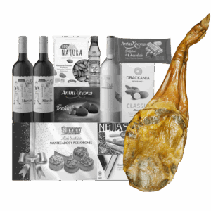 LOT 1 de navidad con productos artesanos y locales y paleta duroc