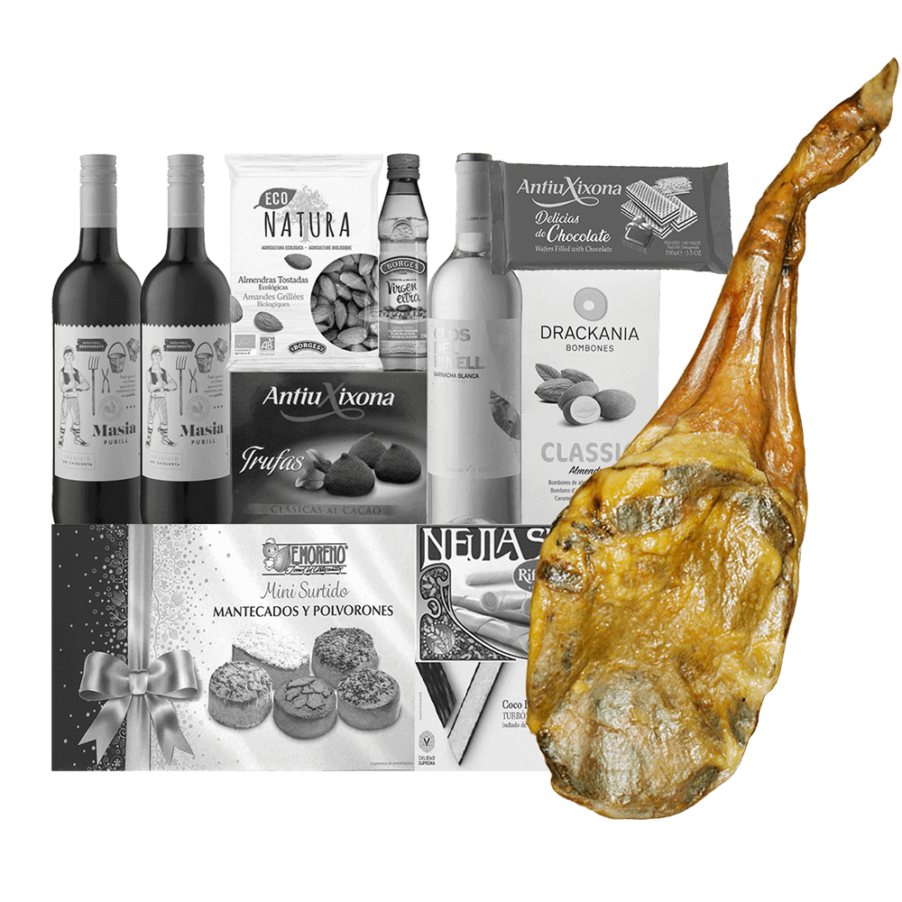 LOT 1 de navidad con productos artesanos y locales y paleta duroc