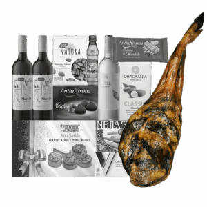 LOT 1 de navidad con productos artesanos y locales y paleta iberica